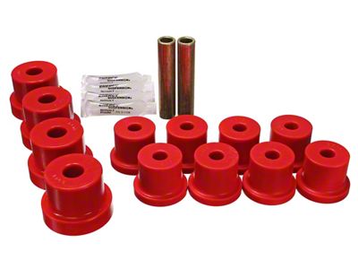 Rear Leaf Spring Bushings; Red (67-69 Firebird w/ Multi-Leaf Springs)