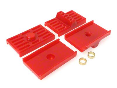 Rear Leaf Spring Isolators; Red (70-81 Firebird w/ Multi-Leaf Springs)