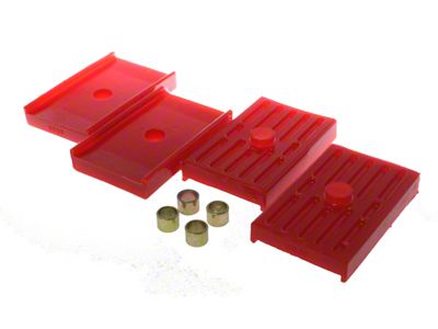 Rear Leaf Spring Isolators; Red (68-69 Firebird w/ Multi-Leaf Springs)