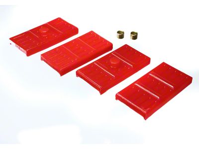 Rear Leaf Spring Isolators; Red (67-69 Firebird w/ Mono-Leaf Springs)