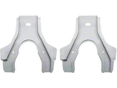 Rear Seat Braces; Silver Weld-Thru Coating (67-69 Firebird Coupe)