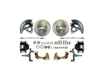 The Right Stuff Detailing Street Series At The Wheel 2-Inch Drop Front Disc Brake Conversion Kit; Black Calipers (67-69 Firebird)