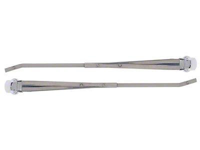 Wiper Arms; 13-Inch; Polished Stainless (67-69 Firebird Convertible)