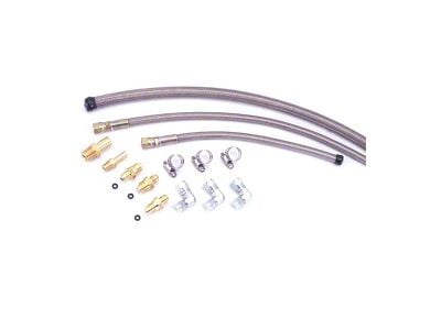 Flaming River 1955-57 Stainless Braided Hose Kit - Remote Reservoir GM-Style Fits Flaming River Power Rack