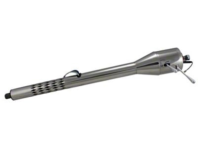 Flaming River 33-Inch Laser Cut Floor Shift Tilt Steering Column; 2-Inch Tube Diameter; Polished (67-70 Mustang)