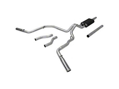 Flowmaster American Thunder Stainless Steel Dual Exhaust System with Polished Tips; Side/Rear Exit (87-96 4.9L F-150)