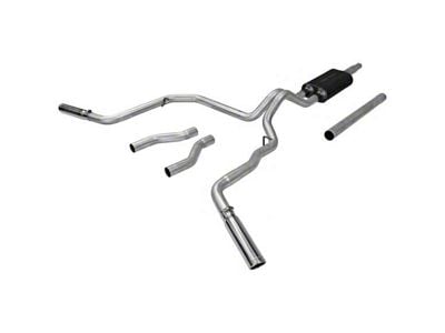 Flowmaster American Thunder Stainless Steel Dual Exhaust System with Polished Tips; Side/Rear Exit (87-96 5.0L F-150)