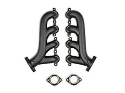 Flowtech LS Swap Exhaust Manifolds; Black Ceramic (70-81 Camaro)