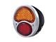 12-Volt LED Tail Light; Black and Stainless Steel Housing; Red and Amber Lens; Driver Side (28-31 Model A)