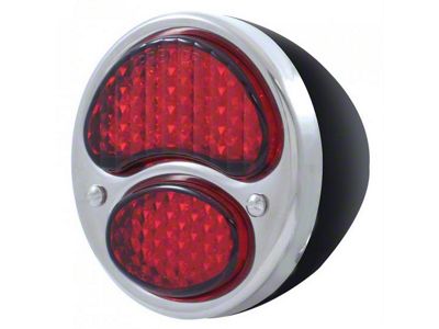 6-Volt LED Tail Light; Black and Stainless Steel Housing; Red Lens; Passenger Side (28-31 Model A)