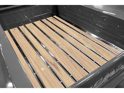 Bed-in-a-Box Floor Kit; Pre-Drilled; Red Oak Wood; Polished Stainless Hidden Fastener Bed Strips (28-31 Model AA)