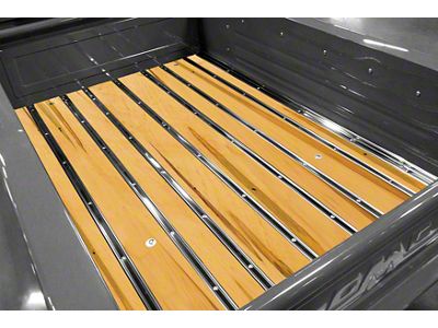 Bed-in-a-Box Floor Kit; Pre-Drilled; Wormy Maple Wood; Polished Stainless Punched Bed Strips (28-31 Model AA)