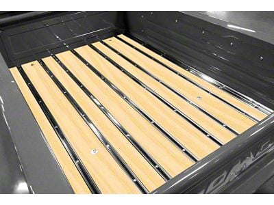 BedWood-X Floor Kit; Pre-Drilled; Ash Wood; HydroShine Finish; Polished Stainless Hidden Fastener Bed Strips (28-31 Model AA)