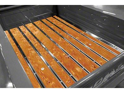 BedWood-X Floor Kit; Pre-Drilled; Birds Eye Maple Wood; HydroShine Finish; Polished Stainless Hidden Fastener Bed Strips (28-31 Model AA)