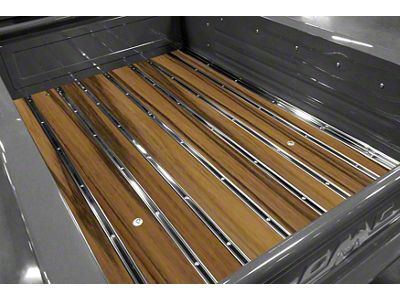 BedWood-X Floor Kit; Pre-Drilled; Black Limba Wood; HydroShine Finish; Polished Stainless Polished Stainless Punched Bed Strips (28-31 Model AA)