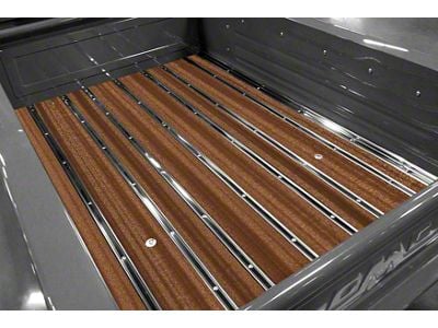 BedWood-X Floor Kit; Pre-Drilled; Sapele Wood; HydroSatin Finish; Polished Stainless Hidden Fastener Bed Strips (28-31 Model AA)