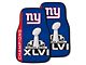 Carpet Front Floor Mats with New York Giants 2012 Super Bowl XLVI Champions Logo; Blue (Universal; Some Adaptation May Be Required)