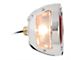 Doulamp Tail Light with License Plate Light; Polished Stainless Steel Housing; Amber/Red Lens; Driver Side (28-31 Model A)