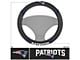 Steering Wheel Cover with New England Patriots Logo; Black (Universal; Some Adaptation May Be Required)