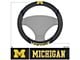 Steering Wheel Cover with University of Michigan Logo; Black (Universal; Some Adaptation May Be Required)