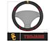 Steering Wheel Cover with University of Southern California Logo; Black (Universal; Some Adaptation May Be Required)