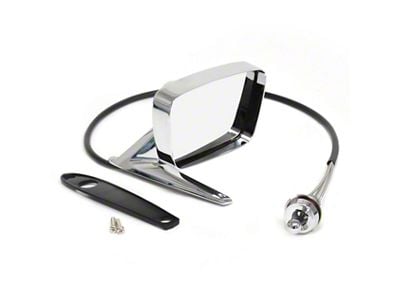 Exterior Mirror with 32-Inch Cable; Driver Side (1967 Galaxie; 67-68 Custom, Custom 500, Galaxie 500)