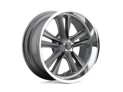 Foose Knuckle Matte Gunmetal Machined Wheel; 17x7; 1mm Offset (67-69 Camaro)