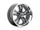 Foose Knuckle Matte Gunmetal Machined Wheel; 17x7; 1mm Offset (67-69 Camaro)