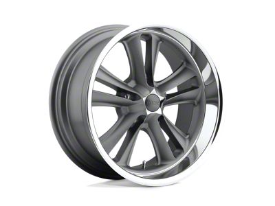 Foose Knuckle Matte Gunmetal Machined Wheel; 18x8; 1mm Offset (67-69 Camaro)