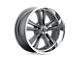 Foose Knuckle Matte Gunmetal Machined Wheel; 18x8; 1mm Offset (67-69 Camaro)