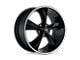 Foose Legend Gloss Black Milled Wheel; 20x8.5; 7mm Offset (70-81 Camaro)