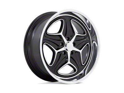 Foose Merlot Gloss Black Machined Wheel; 22x9; 15mm Offset (82-92 Camaro)