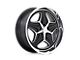 Foose Merlot Gloss Black Machined Wheel; Rear Only; 22x10.5; 6mm Offset (84-96 Corvette C4)