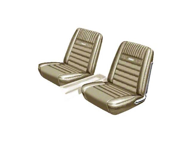 Ford Mustang Seat Cover Set - Front Buckets & Rear Bench - Palomino L-2288 - Pony Interior - Embossed Running Horses OnThe Backrest - Coupe
