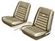 Ford Mustang Seat Cover Set - Front Buckets & Rear Bench - Palomino L-2288 - Pony Interior - Embossed Running Horses OnThe Backrest - Coupe
