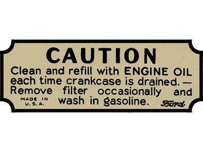 Ford Pickup Truck Air Cleaner Decal - Caution (Also Passenger)