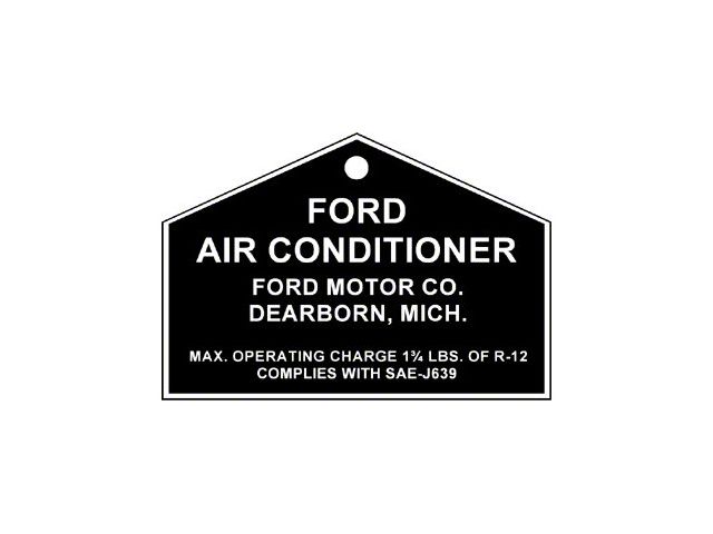 Ford Pickup Truck Air Conditioner Aluminum Tag