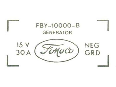 Ford Pickup Truck Generator Decal