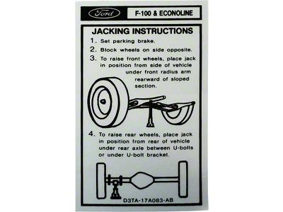 Ford Pickup Truck Jack Instructions Decal