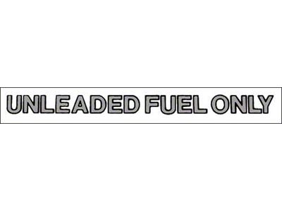 Ford Pickup Truck Unleaded Fuel Only Decal - 4 Long - Straight Silver Letters With A Black Outline