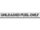 Ford Pickup Truck Unleaded Fuel Only Decal - 4 Long - Straight Silver Letters With A Black Outline