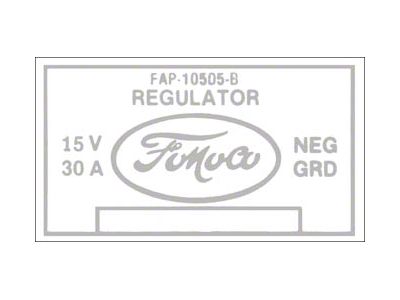 Ford Pickup Truck Voltage Regulator Decal