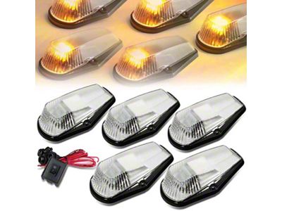 Amber LED Cab Roof Lights; Chrome (80-96 F-150, F-250, F-350)