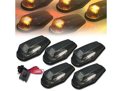 Amber LED Cab Roof Lights; Smoked (80-96 F-150, F-250, F-350)