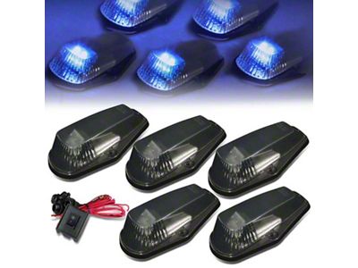 Blue LED Cab Roof Lights; Smoked (80-96 F-150, F-250, F-350)