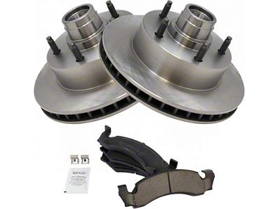 Ceramic 5-Lug Brake Rotor and Pad Kit; Front (86-93 2WD F-150)