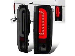 Dual LED Tail Lights; Black Housing; Smoked Lens (90-97 F-150, F-250, F-350 Styleside)