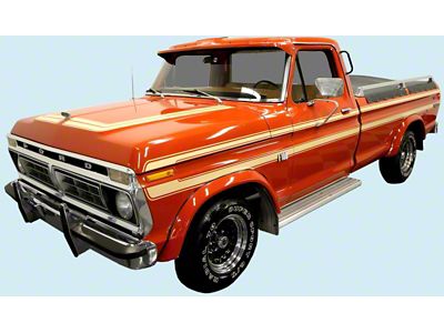 Explorer Upper Body Side and Hood Stripe Kit; Beige (1976 F-100, F-150)