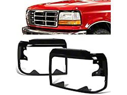 Headlight Bezels; Gloss Black (92-97 F-150, F-250, F-350)