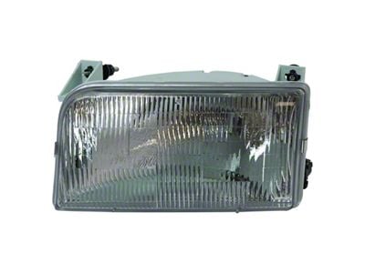 Headlight; Chrome Housing; Clear Lens; Driver Side (92-97 F-150, F-250, F-350)